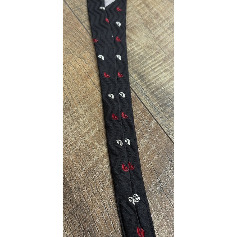Vintage 60s 70s Christian Dior Pure Silk Tie Black 52" Short Designer Preppy - Picture 6 of 6